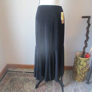 NWT Coldwater Creek Black Bias Wide Hem Maxi Skirt Size M Lot Closet